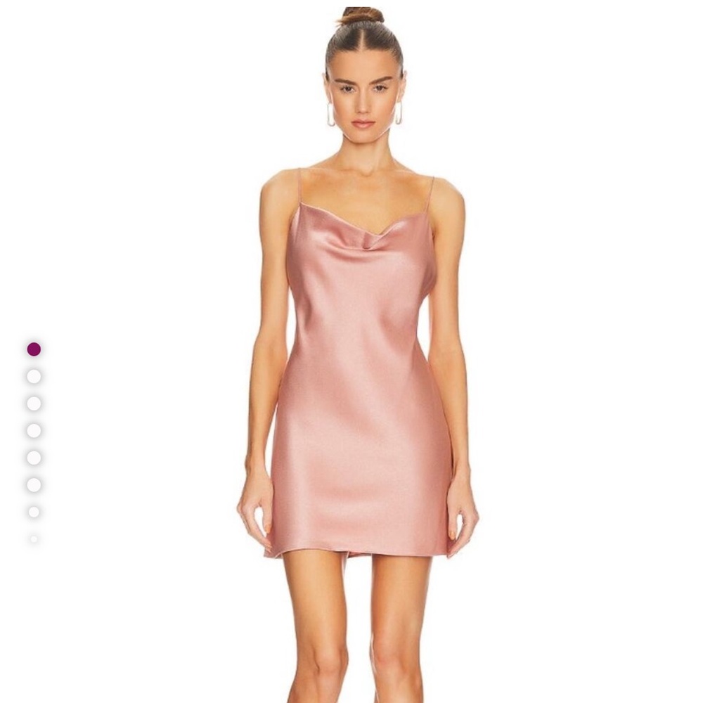 Alice + Olivia Satin Slip Mini Dress in Blush Pink
